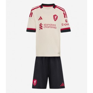 Fotbalové Dres Liverpool Dětské Venkovní Oblečení 2025-26 Krátký Rukáv (+ trenýrky)